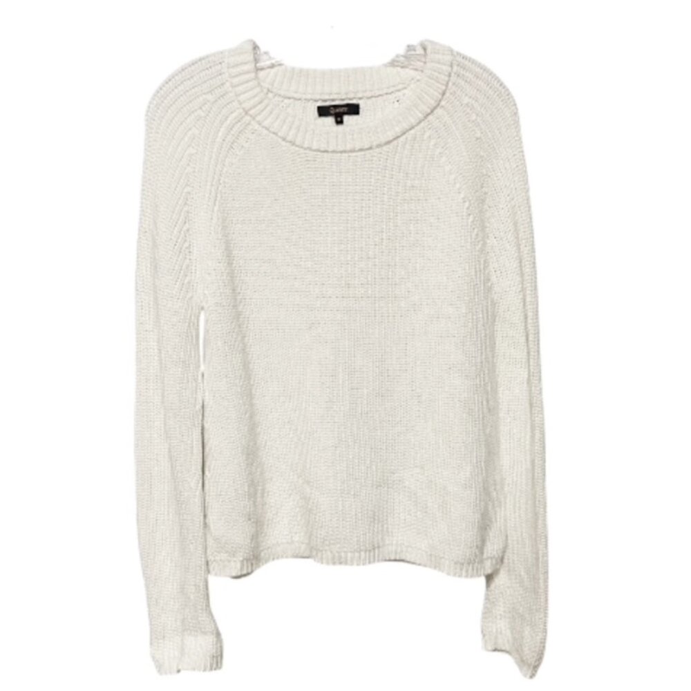 Quince Fisherman Medium Cotton Chunky Crewneck Sweater EUC - Picture 2 of 5